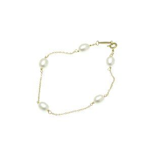 TIFFANY & CO. 18k Yellow Gold Pearl Charm Bracelet